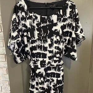 BCBGMaxAzria Monochrome Brushstroke Mini Dress